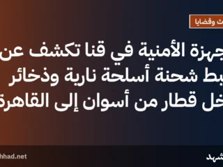الأجهزة الأمنية في قنا تكشف عن ضبط شحنة أسلحة نارية وذخائر داخل قطار من أسوان إلى القاهرة