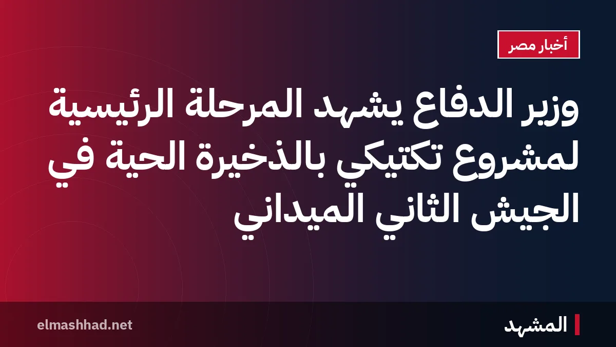 وزير الدفاع يشهد المرحلة الرئيسية لمشروع تكتيكي بالذخيرة الحية في الجيش الثاني الميداني