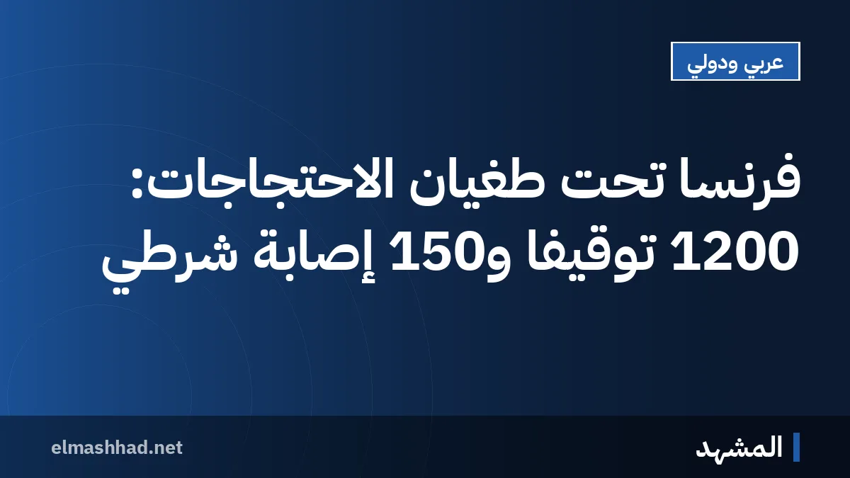 فرنسا تحت طغيان الاحتجاجات: 1200 توقيفاً و150 إصابةً شرطيً