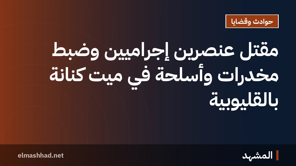 مقتل عنصرين إجراميين وضبط مخدرات وأسلحة في ميت كنانة بالقليوبية