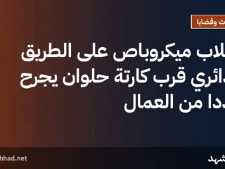 انقلاب ميكروباص على الطريق الدائري قرب كارتة حلوان يجرح عددًا من العمال