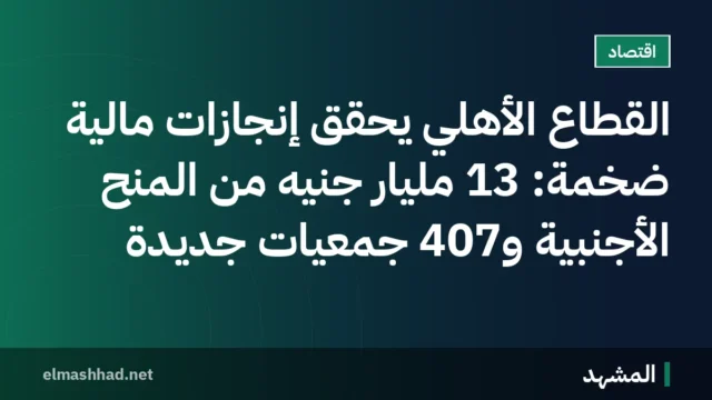 القطاع الأهلي يحقق إنجازات مالية ضخمة: 13 مليار جنيه من المنح الأجنبية و407 جمعيات جديدة