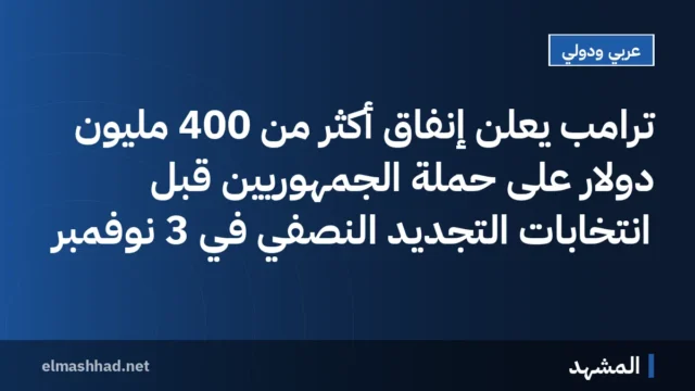 ترامب يعلن إنفاق أكثر من 400 مليون دولار على حملة الجمهوريين قبل انتخابات التجديد النصفي في 3 نوفمبر