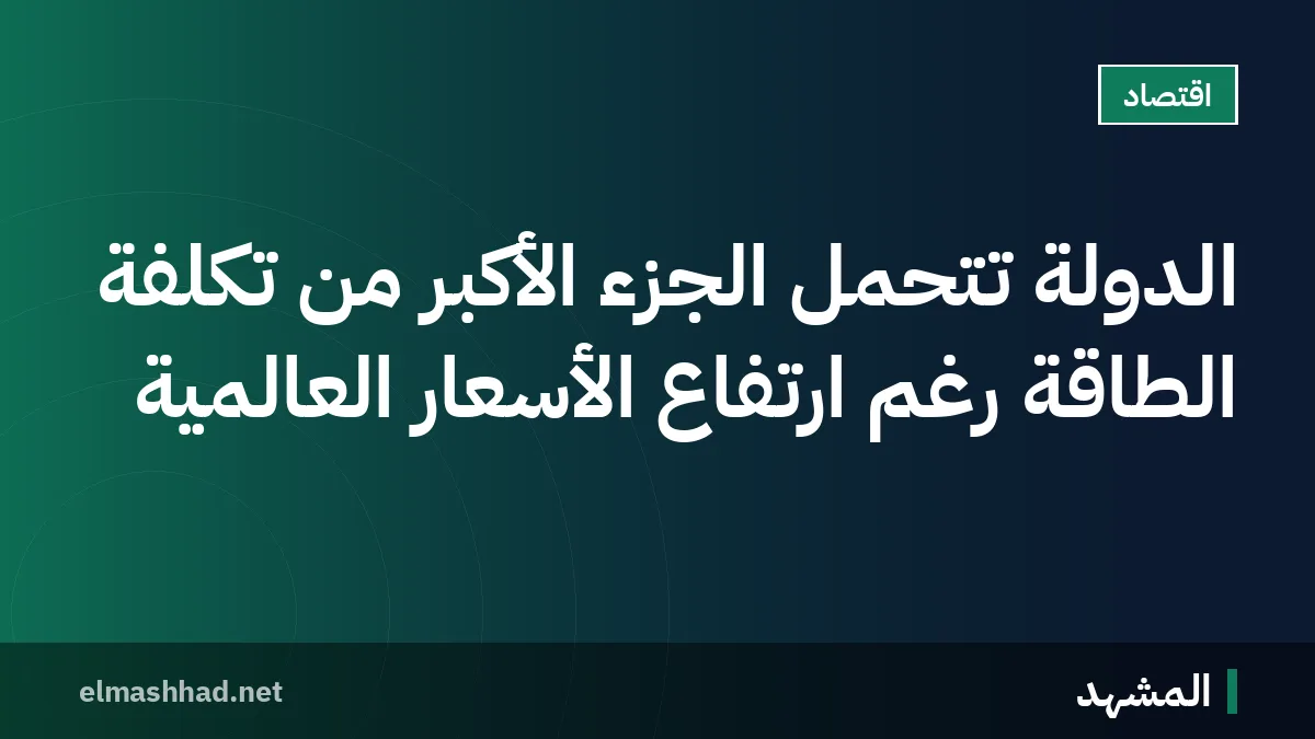 الدولة تتحمل الجزء الأكبر من تكلفة الطاقة رغم ارتفاع الأسعار العالمية