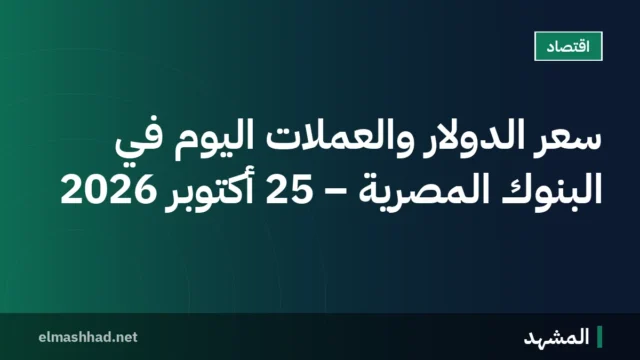 سعر الدولار والعملات اليوم في البنوك المصرية – 25 أكتوبر 2026