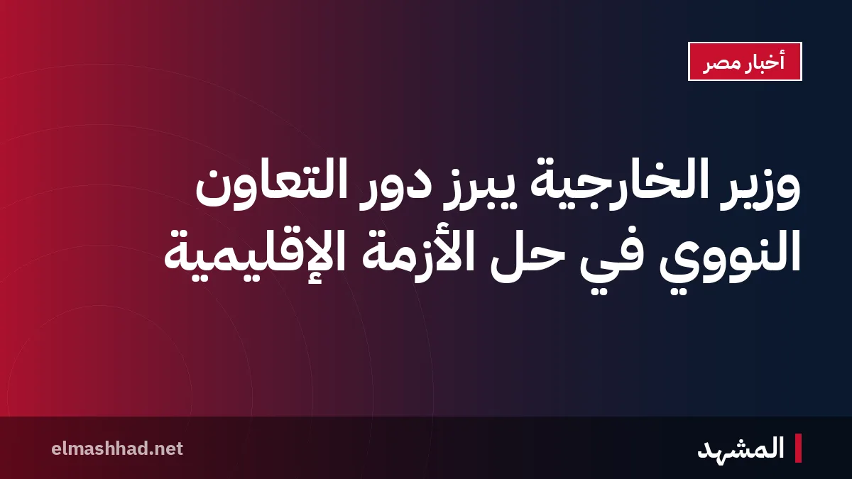 وزير الخارجية يبرز دور التعاون النووي في حل الأزمة الإقليمية