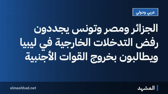 الجزائر ومصر وتونس يجددون رفض التدخلات الخارجية في ليبيا ويطالبون بخروج القوات الأجنبية