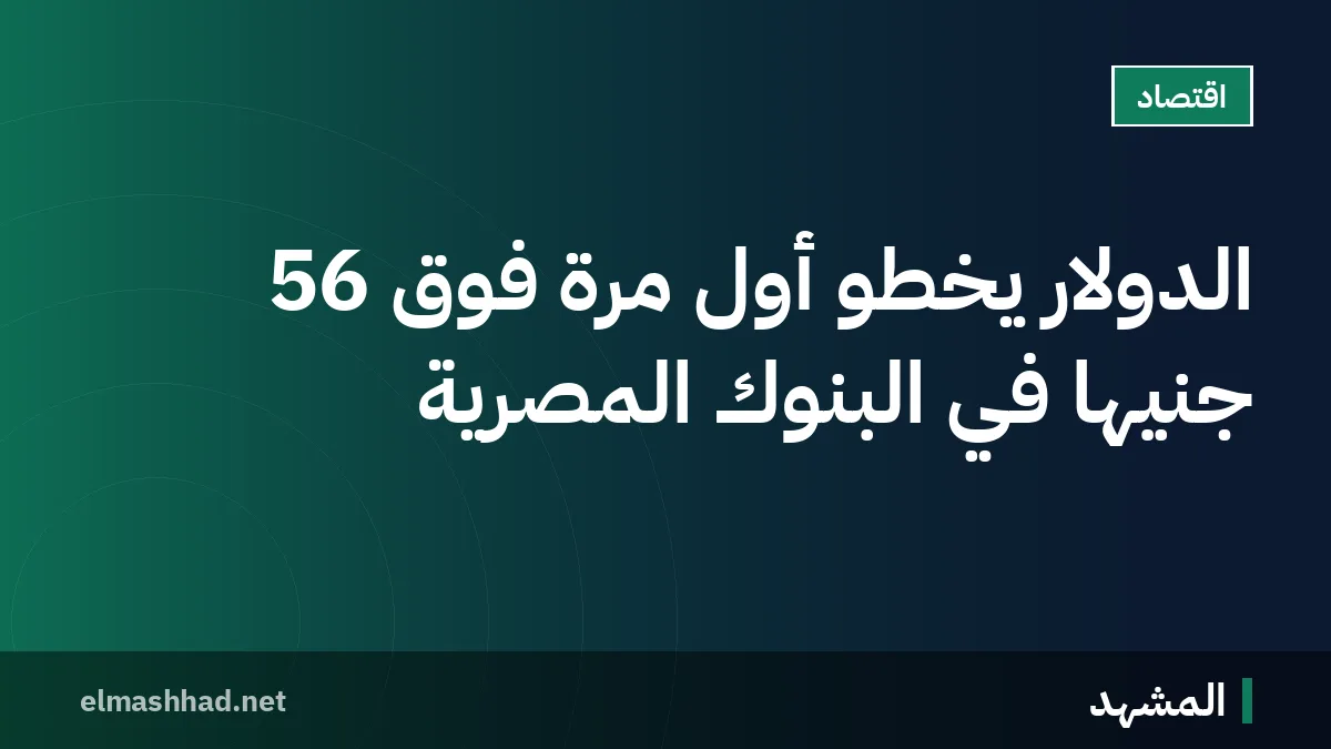 الدولار يخطو أول مرة فوق 56 جنيهًا في البنوك المصرية
