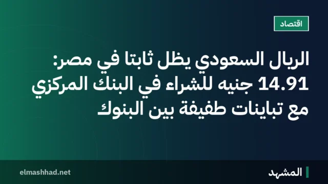 الريال السعودي يظل ثابتاً في مصر: 14.91 جنيه للشراء في البنك المركزي مع تباينات طفيفة بين البنوك